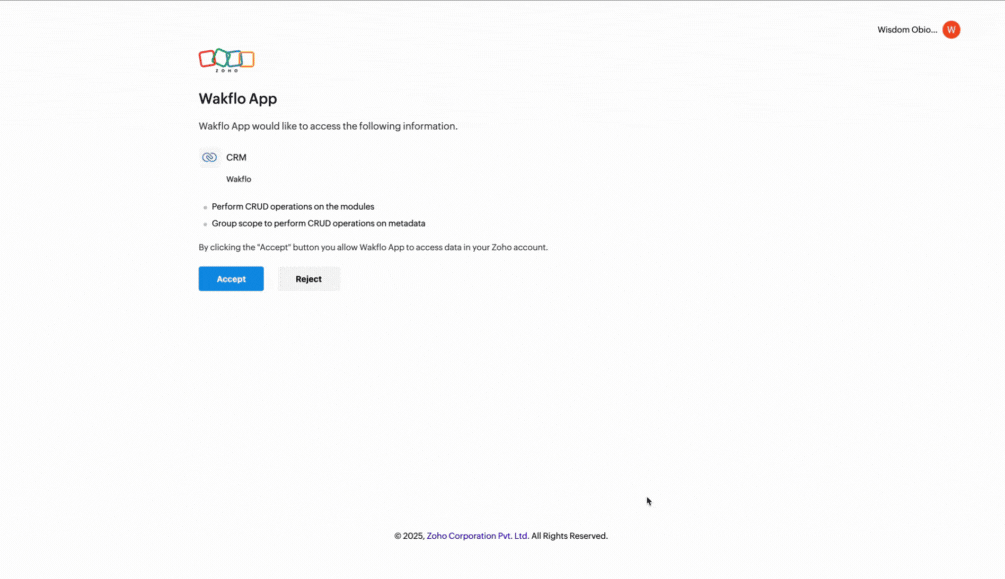 Wakflo-connect-zoho-crm