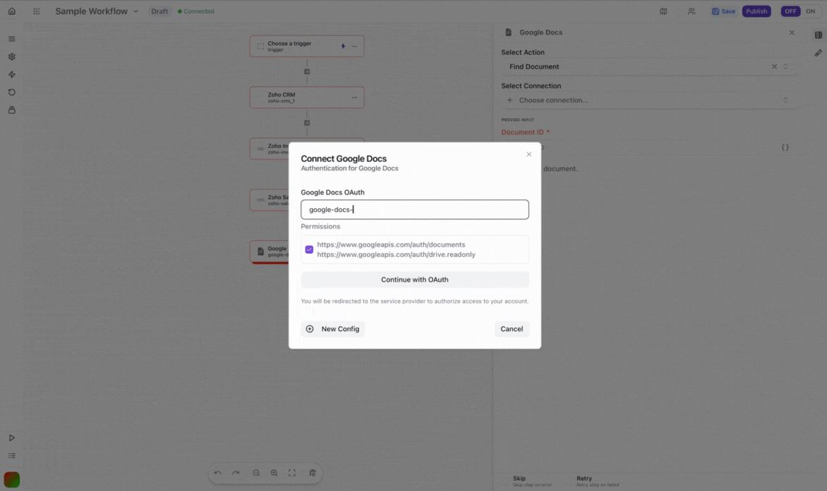 Wakflo-signin-google-docs